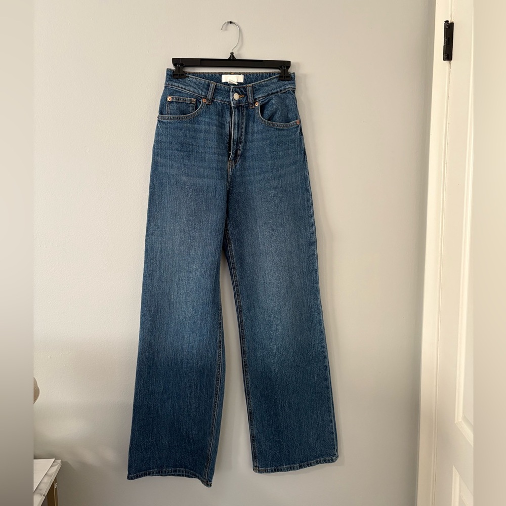 H&M Dark Blue Wide Leg Jeans
